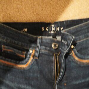 White House Black Market Tan and Blue Jeans